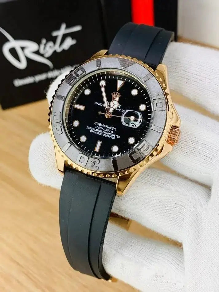 Men Rolex Submariner Gold Black