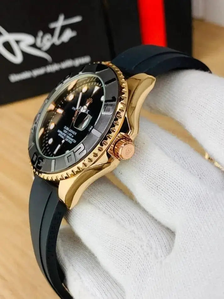 Men Rolex Submariner Gold Black