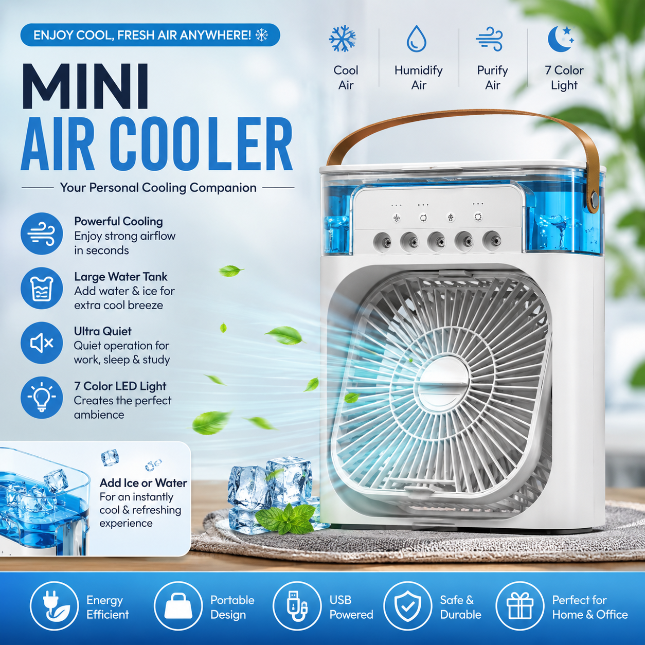 Mist Cooling Fan - Mini Air Cooler