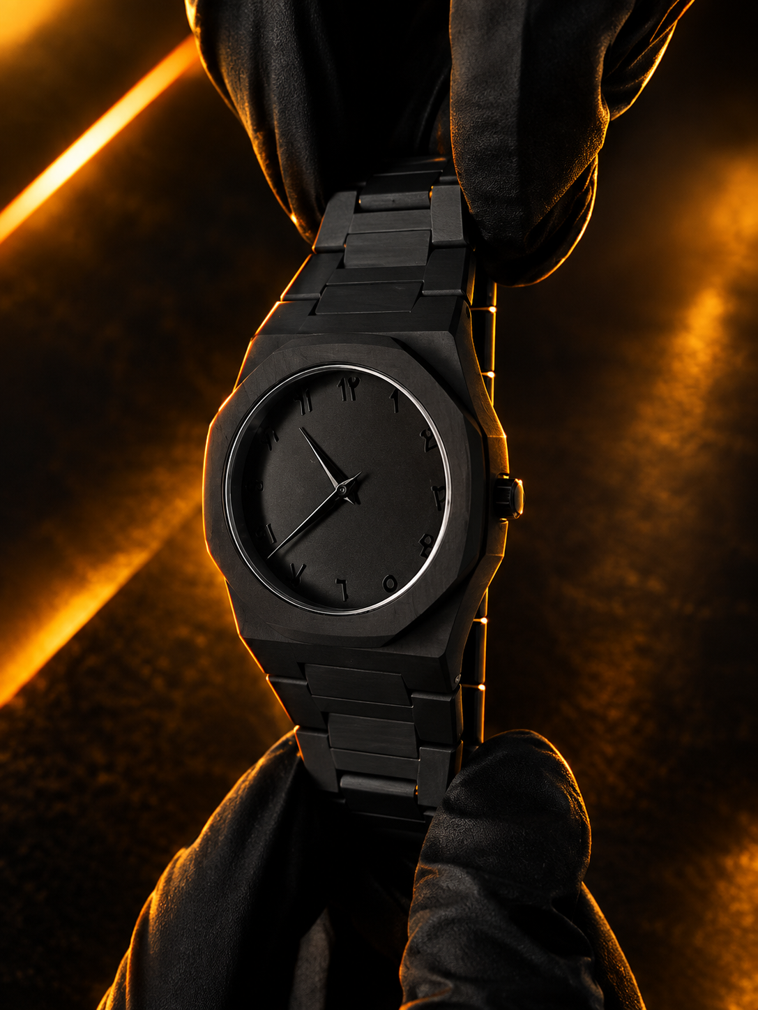 Black Stainless Steel Chain Watch for Men