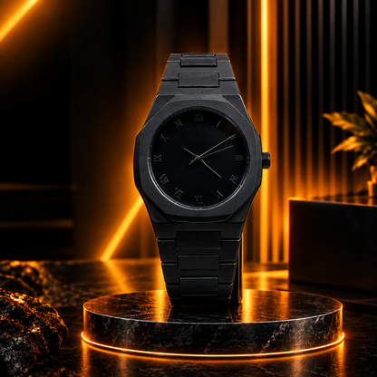 Black Stainless Steel Chain Watch for Men