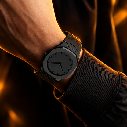 Black Stainless Steel Chain Watch for Men